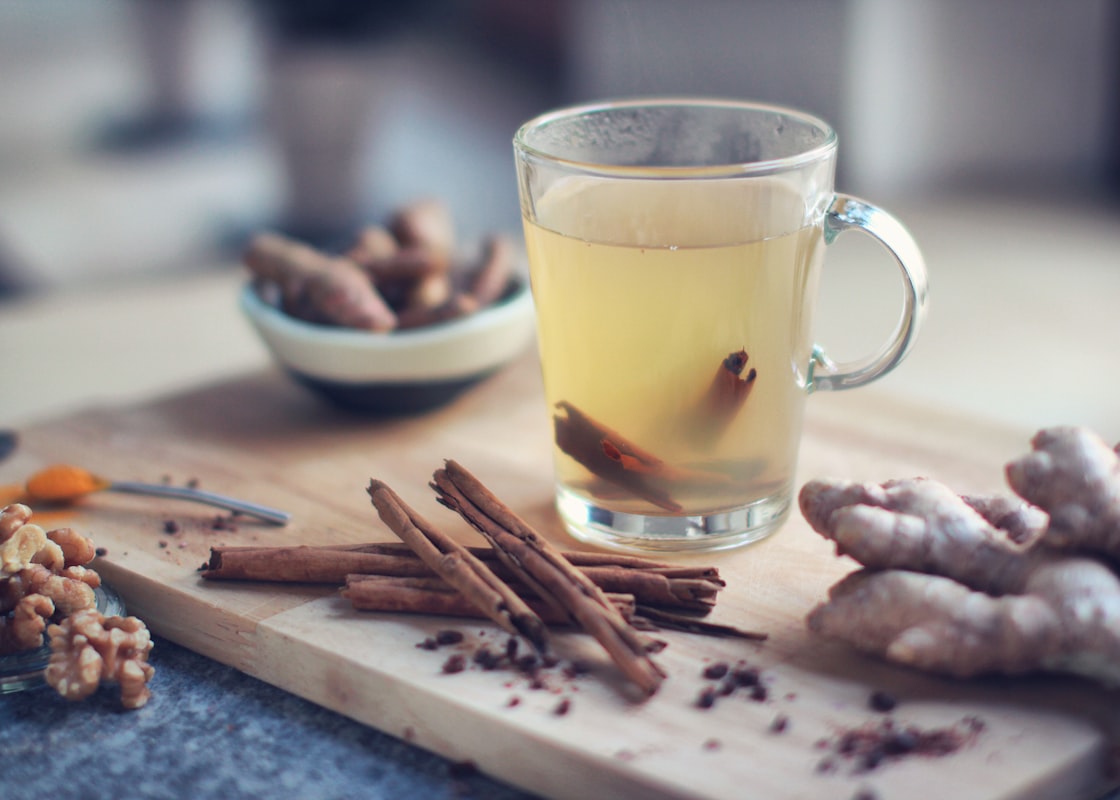 Hojas de té verde secas